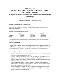 Midterm Exam Study Guide