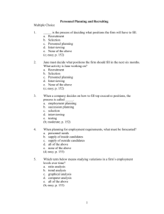 Personnel Planning and Recruiting