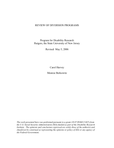 Draft of Diversion Paper - Disability Research Institute