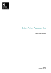 2. The Northern Territory Procurement Code