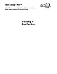 Backstop NT Specifications - DS180