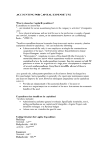 Accounting for Capital Expenditure