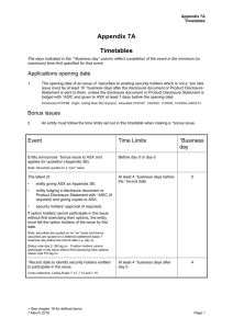 ASX Listing Rules Appendix 7A - Timetables