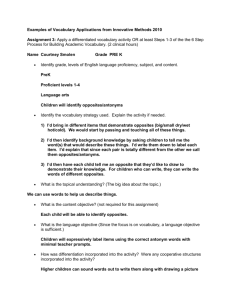 Vocabulary Applications Innovative Methods 2010 - ESL