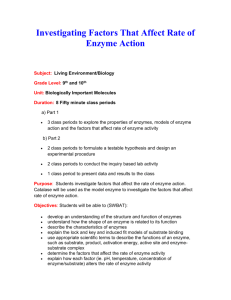 Investigating Factors That Affect Rate of Enzyme Action