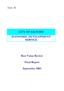 Economic Development Best Value Review