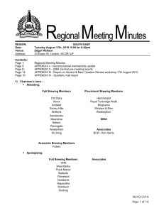 REGIONAL MEETINGS & COUNCIL August/September 2010