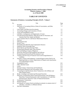 Codification of Statutory Accounting