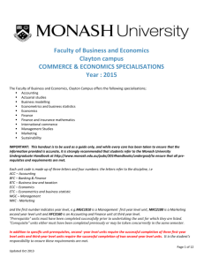List of majors - 2015 - Monash Business School