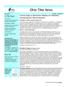 Ohio TMA News May 2009 Volume 1, Number 5 In This Issue (click