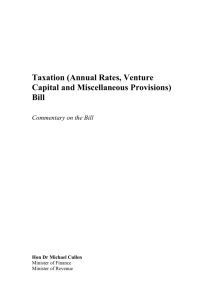 Taxation (Annual Rates, Venture Capital and Miscellaneous