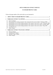 Wireless Connect Pricing Table