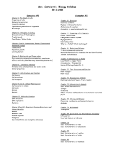 Libertyville Biology Curriculum (2006 – 2007)