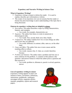 expository and narrative writing handout - te401-fs10