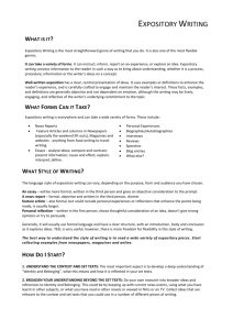 Expository Writing handout Identity and belonging
