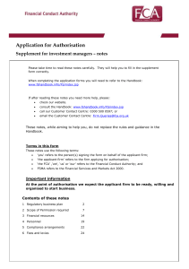 notes - Financial Conduct Authority