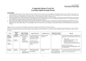 Drama Scheme of Work