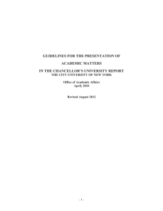 The Chancellor's University Report
