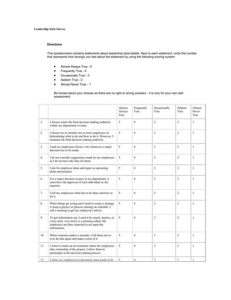 leadership-style-survey