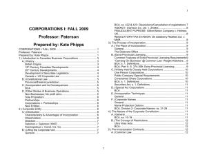 corporations i: fall 2009 - Allard Law Students' Society