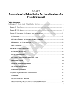 CRS Standards for Providers Manual