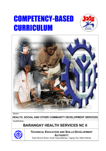 Barangay Health Services NC II