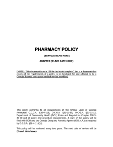 pharmacy policy - Northwest Georgia EMS