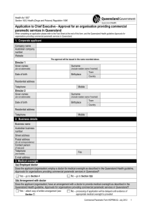 Commercial paramedic services form