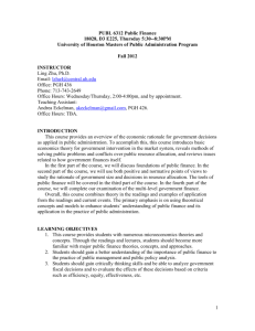 UH-2011 Fall, Public Finance Syllabus Draft