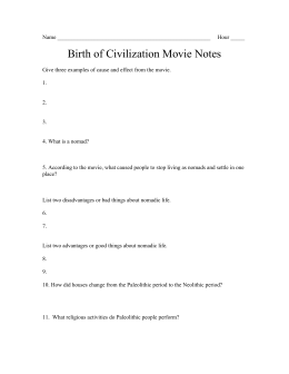 Paleolithic Era versus Neolithic Era chart