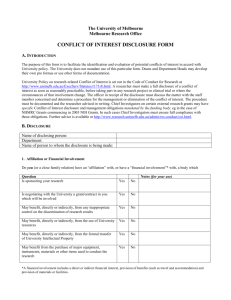 Conflict of Interest Disclosure Form