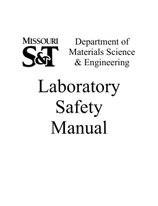 Safety Manual - Materials Science & Engineering