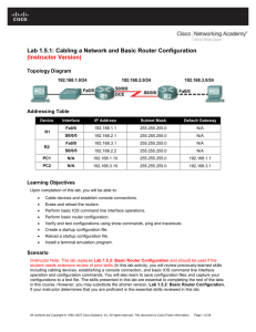 Lab 1.5.1: Cabling a Network and Basic Router Configuration