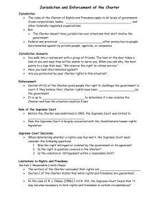 Jurisdiction and Enforcement of the Charter Jurisdiction The rules of