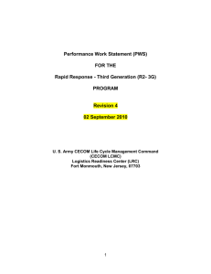 R2-3G Performance Work Statement (PWS)