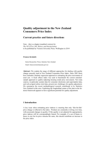 Krsinich - quality adjustment in the NZ CPI