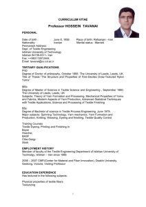 CURRICULUM VITAE - Professor Hossein Tavanai