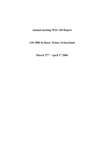 Report for Annual meeting WSC-SD