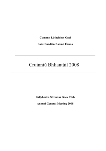 2008 Club Secretary's Annual Report 2008 Juvenile Committee