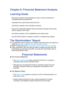 Chapter 8: Financial Statement Analysis