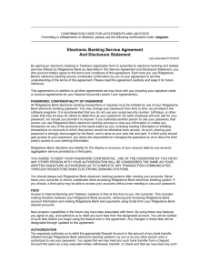 Electronic Banking Service Agreement