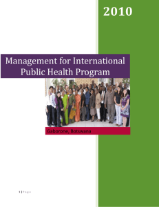 Management for International Public Health Program