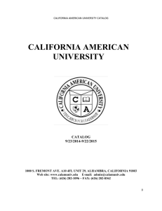 ADMISSIOMS INFORMATION - California American University