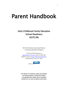 ECFE 2015-16 Parent Handbook - Elk River