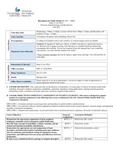 PH7017-Biostatistics - School of Public Health