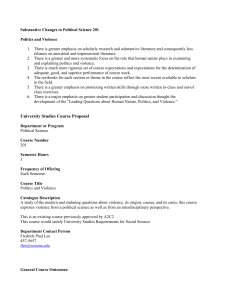 Substantive Changes to Political Science 201