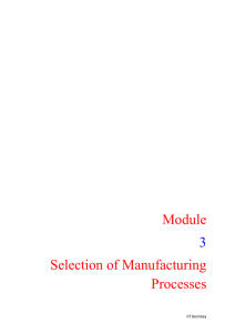 Module 3 Selection of Manufacturing Processes Lecture 3 Design