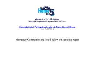 Complete List of Participating Lenders & Trained Loan