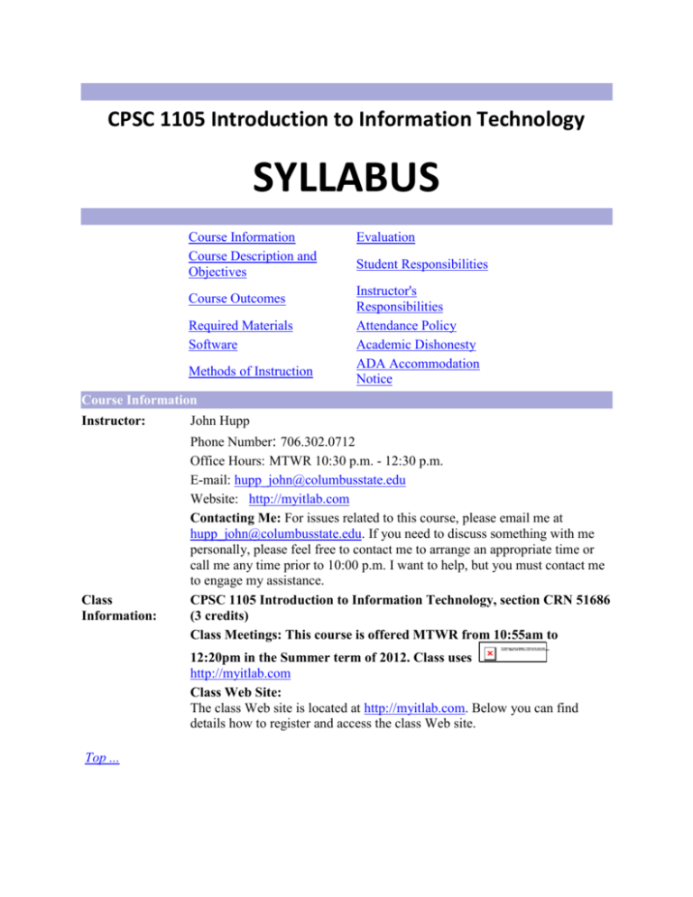 CPSC 1105 Syllabus