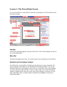 Lesson 1: The PowerPoint Screen